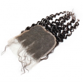 Raw Human Hair Top grade Closure 5x5 free part deep wave Transparent Swiss LACE/HD lace closure with baby hair