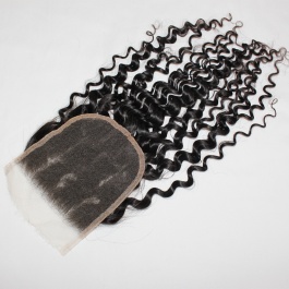 Top Grade No chemical processed Raw hair 5X5 Closure Jerry Curly Swiss Lace/HD Lace Free Part 
