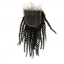 Top Grade No chemical processed Raw hair 5X5 Closure Jerry Curly Swiss Lace/HD Lace Free Part 