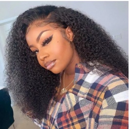 Elesis Virgin hair top grade raw  brazilian hair Jerry Curly 3bundles with 13x4 preplucked frontal swiss lace / HD Lace