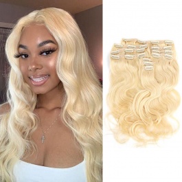 Elesis Virgin Hair Clip in hair extensions 613 Blonde top grade human hair 10pieces set clip in 160 grams