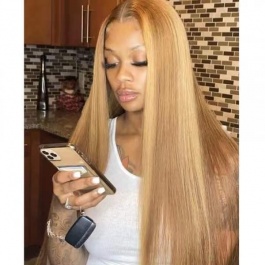 Elesis Hair 180% Density Blonde Highlight Piano Color #27/613 Lace Part Wig Straight Human Hair 