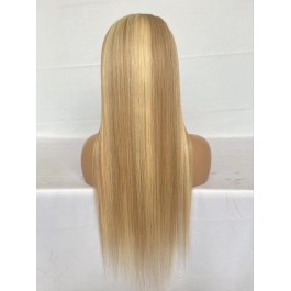 Elesis Hair 180% Density Blonde Highlight Piano Color #27/613 Lace Part Wig Straight Human Hair 