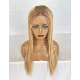 Elesis Hair 180% Density Blonde Highlight Piano Color #27/613 Lace Part Wig Straight Human Hair 