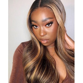 Elesis  balayage highlight P4/27 3bundles straight virgin remy hair piano color brazilian human hair-ST427