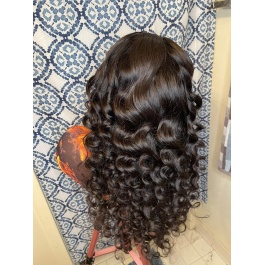 Brazilian Deep Wave Full Lace Wigs 150% Density Virgin Human Hair Pre Plucked Deep Curly Wigs with Baby Hair