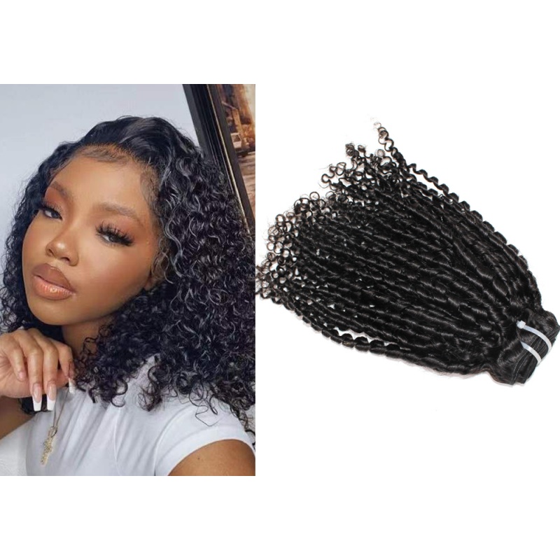 Elesis hair extensions new hairstyle 1pcs double drawn Pixie Curly small bouncy spring curly remy human hair