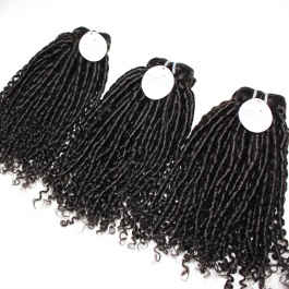 Elesis hair extensions new hairstyle double drawn thick bundles 3pcs small bouncy spring pixie curly remy human hair