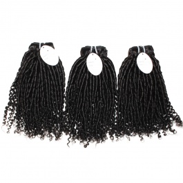 Elesis hair extensions new hairstyle double drawn thick bundles 3pcs small bouncy spring pixie curly remy human hair