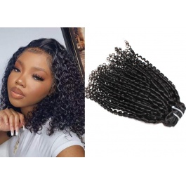 Elesis hair extensions new hairstyle 1pcs double drawn Pixie Curly small bouncy spring curly remy human hair