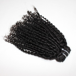 Elesis hair extensions new hairstyle 1pcs double drawn Pixie Curly small bouncy spring curly remy human hair