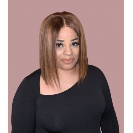 Highlight #4/27  color BOB straight short wig 150% density Virgin Remy Hair