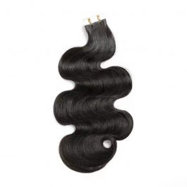 Natural black Body wave tape in virgin remy hair extensions 50grams-Tape02