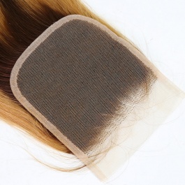 Balayage highlight straight 4x4Closure piano color p4/27  Lace Closure virgin remy hair-CST427