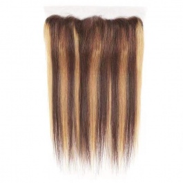 Balayage highlight straight 13x4frontal piano color p4/27  Lace Closure virgin remy hair-FST427
