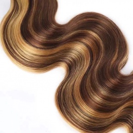 Elesis  balayage highlight  P4/27 body wave 1bundle virgin remy hair piano color hair brazilian hair