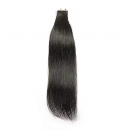 Natural black Straight virgin remy hair tape in extensions 50grams-Tape01