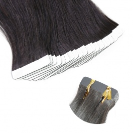 Natural black Straight virgin remy hair tape in extensions 50grams-Tape01