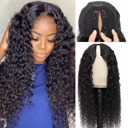 Elesis Virgin Hair  customize V-part Wig machine made raw hair wig -VP01