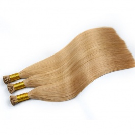 Elesis Virgin Hair double drawn raw hair I-tip straight hair color #27 brown hairextensions 100grams-ITIP27