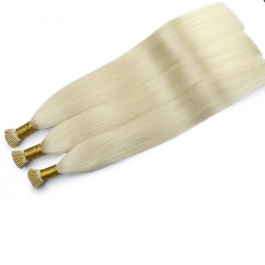 Elesis Virgin Hair double drawn raw hair I-tip straight hair color #60 light blonde hairextensions 100grams