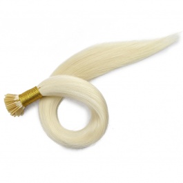 Elesis Virgin Hair double drawn raw hair I-tip straight hair color #60 light blonde hairextensions 100grams