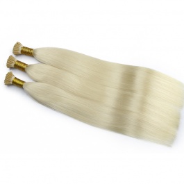 Elesis Virgin Hair double drawn raw hair I-tip straight hair color #60 light blonde hairextensions 100grams
