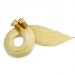 Elesis Virgin Hair double drawn raw hair I-tip straight hair color #613 blonde hairextensions 100grams