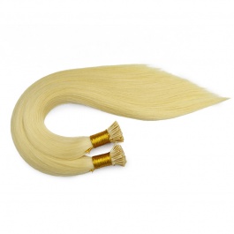 Elesis Virgin Hair double drawn raw hair I-tip straight hair color #613 blonde hairextensions 100grams