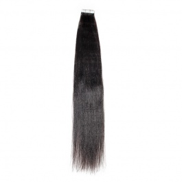 Natural black Yaki Straight virgin remy hair tape in extensions 50grams-Tape08