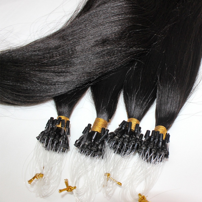Hair Wave Optional Microlinks Raw hair Natural Black extensions pre-order sample 100grams
