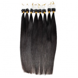 Virgin Remy Hair Brazilian Human Hair Micro Loop Hair 100 Strand 1B Microlinks Straight hair-Micro1