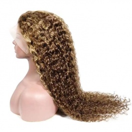 Elesis Ombre Lace Wig Curly Human Hair Wigs Highlight  #4/27 Deep Wave Wigs For Women Remy Human hair-P427DW