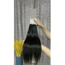 Natural black Yaki Straight virgin remy hair tape in extensions 50grams-Tape08