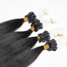 Hair Wave Optional Microlinks Raw hair Natural Black extensions pre-order sample 100grams