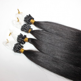 Hair Wave Optional Microlinks Raw hair Natural Black extensions pre-order sample 100grams