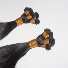 Elesis Virgin Hair Handtied weft virgin hair extensions Straight natural color #1B