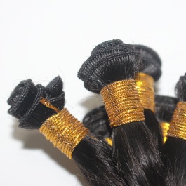 Elesis Virgin Hair Handtied weft virgin hair extensions Straight natural color #1B