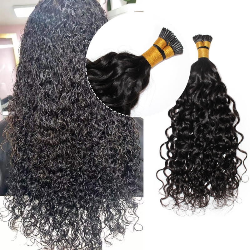 Elesis Virgin Hair Water Wave  I-tips hair extensions Virgin Remy Hair 100grams-Tip05