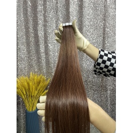 virgin hair grade quality tape in hair extensions light brown color #8