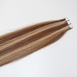 Tape in Balayage Extensions Virgin Remy Hair Brown with Blonde highlight #4/27-TAPE427