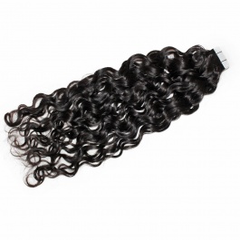 Elesis Double drawn  virgin remy hair tape in Water Wave Italian Curly  extensions 100grams-DTape4