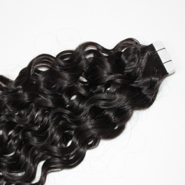 Elesis Double drawn  virgin remy hair tape in Water Wave Italian Curly  extensions 100grams-DTape4