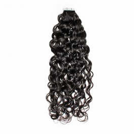 Elesis Double drawn  virgin remy hair tape in Water Wave Italian Curly  extensions 100grams-DTape4
