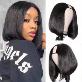 Elesis  Bob Wig U part/ V part   Customize Wig Brazilian Virgin Remy hair No lace cap size Average-Bob2