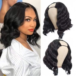 Elesis  Bob Wig U part/ V part   Customize Wig Brazilian Virgin Remy hair No lace cap size Average-Bob2