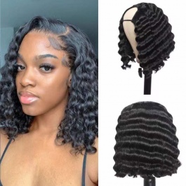 Elesis  Bob Wig U part/ V part   Customize Wig Brazilian Virgin Remy hair No lace cap size Average-Bob2