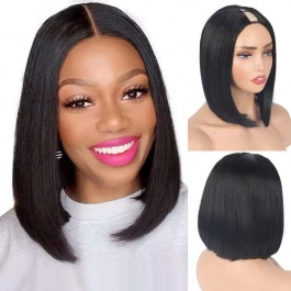 Elesis  Bob Wig U part/ V part   Customize Wig Brazilian Virgin Remy hair No lace cap size Average-Bob2
