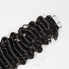 Elesis Double drawn virgin remy hair tape in Deep Wave  extensions 100grams-DTape3