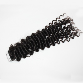 Elesis Double drawn virgin remy hair tape in Deep Wave  extensions 100grams-DTape3